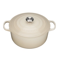 德国直邮 酷彩（Le Creuset）珐琅铸铁锅圆形锅 炖煮 creme乳白色 ...