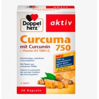 德国直邮 Doppelherz姜黄素胶囊 Curcuma 750 Kapseln...