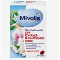 德国直邮 dm大蒜素胶囊Mivolis KMW Knoblauch-Mistel-Weißdorn Kapseln 240 St